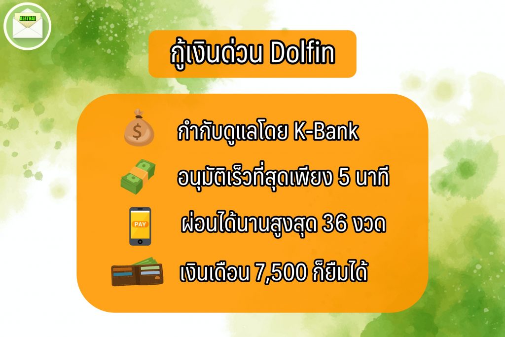 กู้เงินด่วน dolfin money เงินด่วน 10 นาที โอนเข้าบัญชี 2566