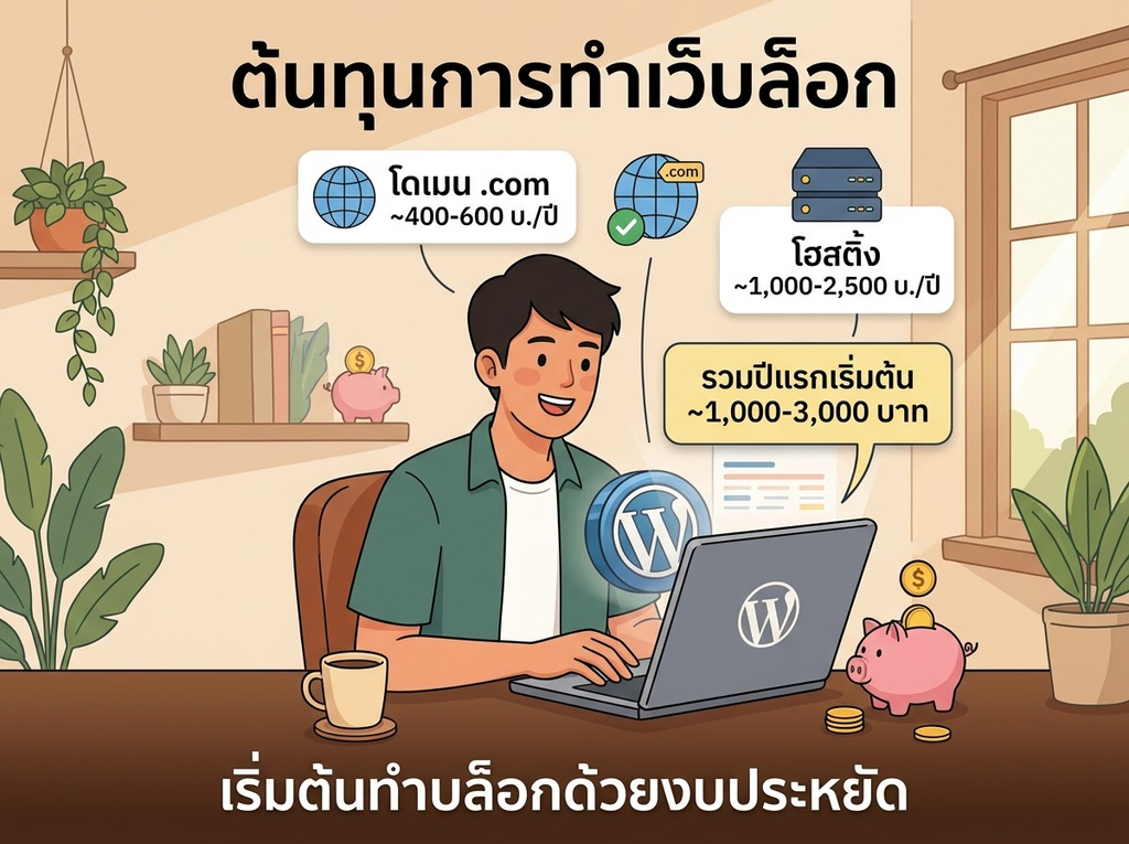 WordPress, Google AdSense, ทำบล็อก, เว็บโฮสติ้ง, จดโดเมน, ธีม WordPress, CPC, หาเงินออนไลน์, รายได้เสริม