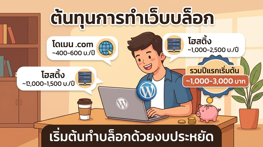 WordPress, Google AdSense, ทำบล็อก, เว็บโฮสติ้ง, จดโดเมน, ธีม WordPress, CPC, หาเงินออนไลน์, รายได้เสริม
